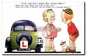 Postcard Old Dog Automotive Children