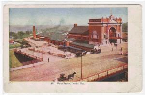 Union Railroad Depot Omaha Nebraska 1905c postcard