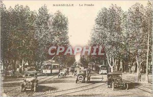 Old Postcard Marseille Prado Automobile Tramway