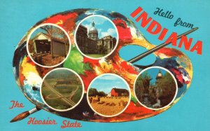 Vintage Postcard 1970' Hello From Indiana Hoosier State House Indianapolis IN
