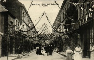 CPA Flers - Fetes du 17 Juillet 1910 La Rue Blin (259272)