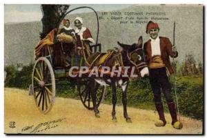 Old Postcard Pyrenees Old costume Pyrenean Depart d & # 39A Massatoise family...