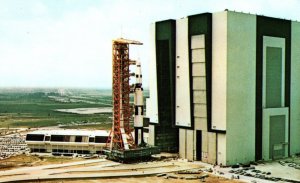 Apollo Saturn V at Vehicle Assembly Building Kennedy Space Center Postcard P218