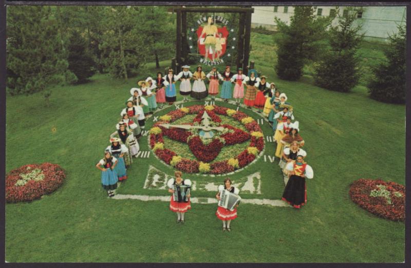 Floral Clock,New Glarus,WI Postcard