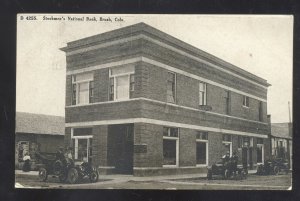 BRUSH COLORADO STOCKMAN'S NATIONAL BANK OLD CARS VINTAGE POSTCARD