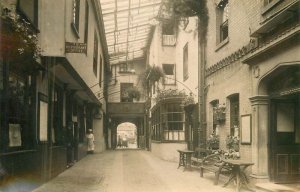 UK C-1910 Red Lion Hotel restaurant arcade RPPC Photo Postcard 22-7775 