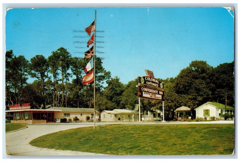 c1960s Colonial Cottages Confederate Inn Gulfport Mississippi MS Posted Postcard