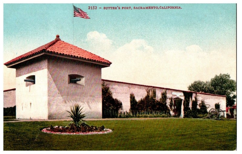 No.2152 Sutter's Fort Sacramento, CA Mitchell Postcard