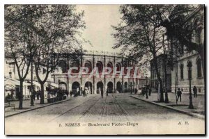 Postcard Old Nimes Boulevard Victor Hugo