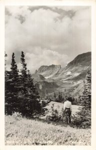 Glacier Park Montana-Garden Wall Scenic View Real Photo Postcard