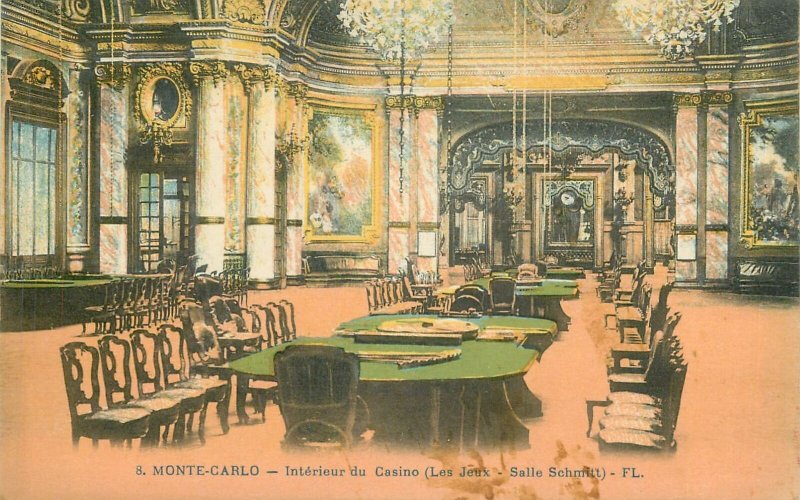 Postcard Europe Monaco Monte Carlo casino's interior