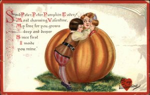 Tuck Valentine Nursery Rhyme Lovers Peter Pumpkin Eater c1910 Postcard