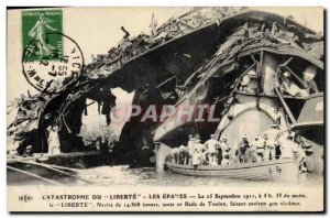 Old Postcard Boat Catastrophe of Freedom wrecks The Toulon