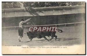 Old Postcard Bullfight bull Bullfight A good pair of bandeerilles to cuarto