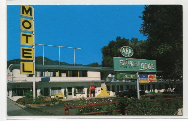 Foothills Lodge Motel Manitou Springs Colorado postcard