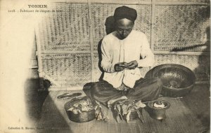 PC CPA VIETNAM, INDO CHINA, TONKIN, FABRICANT DE CHIQUES, Postcard (b20284)