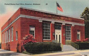 BREWTON, AL Alabama   POST OFFICE   Escambia County   c1940's Linen Postcard