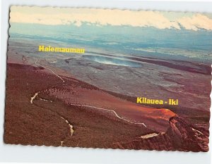 Postcard Halemaumau, Kilauea-Iki, Halemaumau Crater, Hawaii