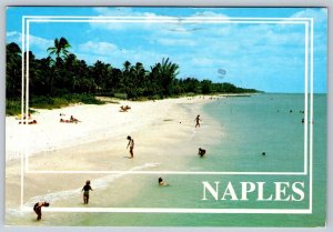 Beach Scene, Naples, Florida FL, 1986 Chrome Postcard