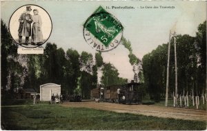 CPA AK PONTVALLAIN La Gare des Tramways TRAM VAPEUR (977253)