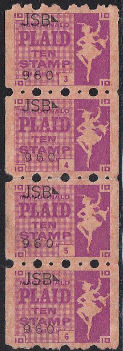 Plaid Ten Stamp - Strip of Four