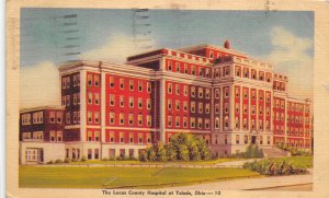 Toledo Ohio 1949 Postcard The Lucas County Hospital