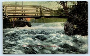 PROVIDENCE, RI Rhode Island ~ HUNTS MILLS BRIDGE & Rapids c1910s Postcard