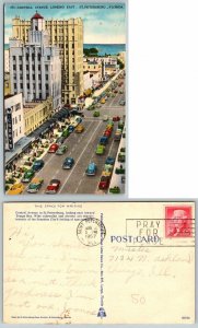 1957 Bird's Eye View Central Avenue Looking East St. Petersburg,FL Vintage