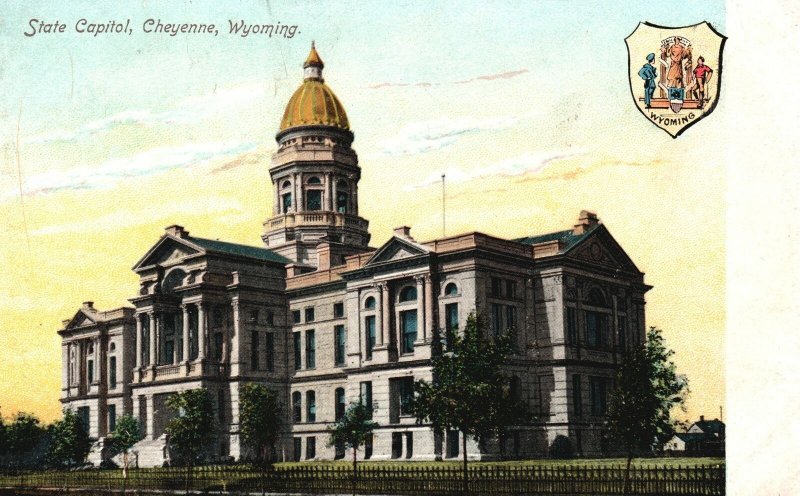 Vintage Postcard State Capitol Government Office Building Cheyenne Wyoming WY 