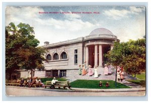 C. 1910 Benton Harbor Library Michigan Postcard P191E