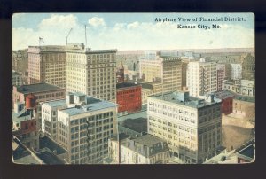 Kansas City, Missouri/MO Postcard, Airplane View Of Financial District