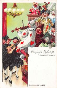 Clowns Performing at Musical Party #3470 Postcard
