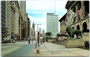 Postcard - Looking North along Michigan Avenue - Chicago, Illinois