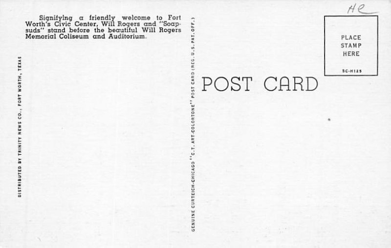 Will Rogers Statue Postcard