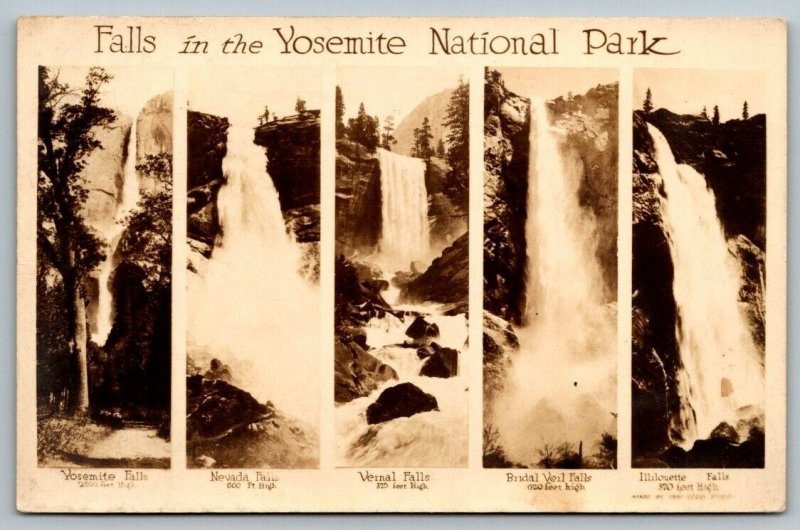 RPPC Falls in the Yosemite National Park  Real Photo Postcard  1943