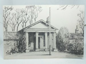 The Temple Wanstead Park London Vtg Art Drawing Sketch Postcard Charles G Long