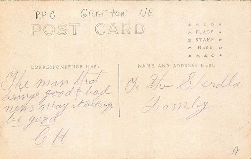 Wilber NE R.F.D. Mail Delivery Horse & Wagon Post Office Real Photo