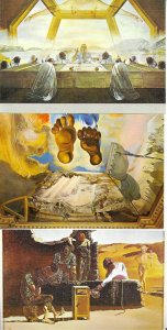 Paintings by Salvador Dalí Lot of three (3) modern Spanish postcards