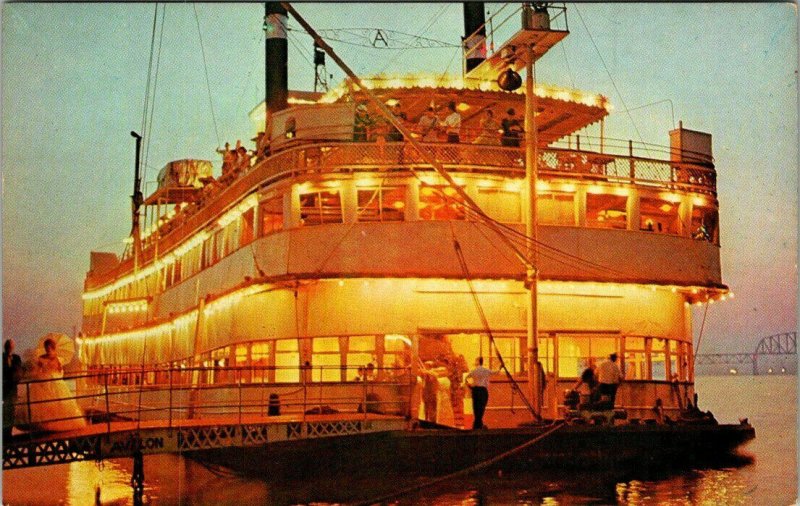 OHIO RIVER, Ky ~ Paddlewheel Boat Avalon Excursion River Tour Paddle Postcard