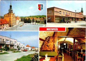 Hustopece, Czech Republic  STREET SCENES~HOTEL~WINE CELLAR/BAR  4X6 Postcard