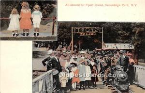 All aboard for Sport Island Sacandaga Park, NY, USA Postal Used Unknown 