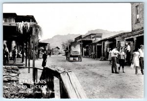 RPPC OLD TUCSON, Arizona AZ ~ Western STREET SCENE c1960s~ 4x6 French Postcard