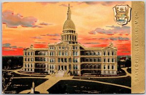 1910's State Capitol Building Lansing Michigan MI Government Building Postcard