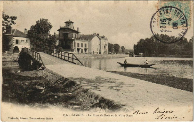 CPA Samois Le Pont de Bois et la Villa Rose FRANCE (1101225)