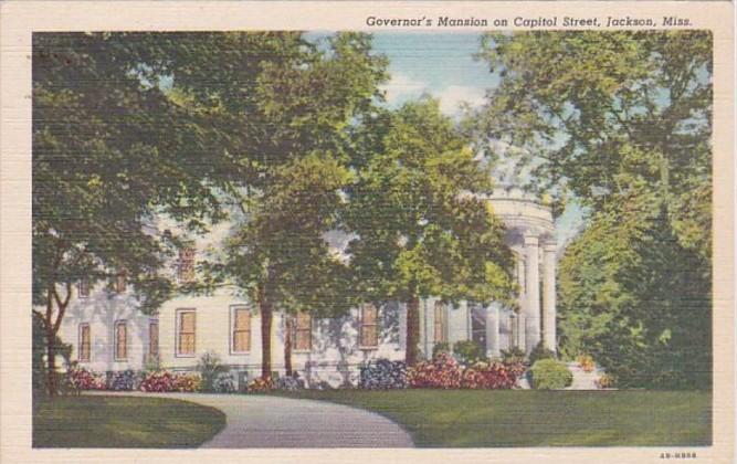 Mississippi Jackson Governor's Mansion On Capitol Street Curteich