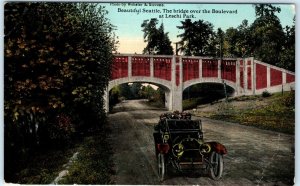 c1900s Seattle, WA Leschi Park Blvd Bridge Auto Touring Car PC Expo Cancel A88