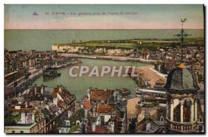 Old Postcard Dieppe Vue Generale From Jack I & # 39Eglise St Jacques