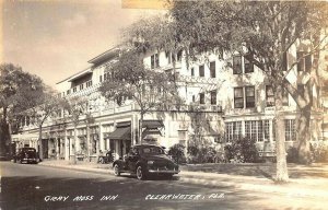 Clearwater FL Gray Moss Inn Old Cars 1946 Real Photo Postcard
