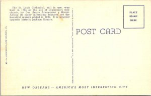 2~LINEN Postcards New Orleans, LA Louisiana ST LOUIS CATHEDRAL & CHURCH INTERIOR