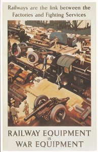 Railway Is War Factory Equipment Train Military Poster Postcard